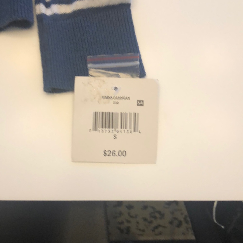 Navy and White striped Spring cardigan size small - Picture 5 of 5